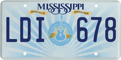 MS license plate LDI678
