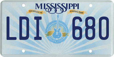 MS license plate LDI680