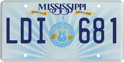 MS license plate LDI681
