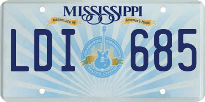 MS license plate LDI685