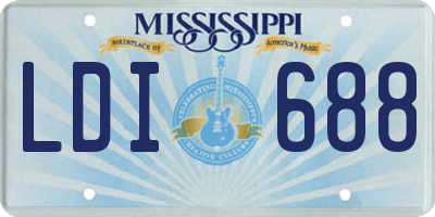 MS license plate LDI688