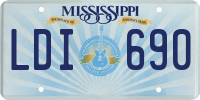MS license plate LDI690