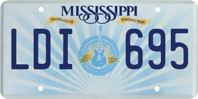 MS license plate LDI695