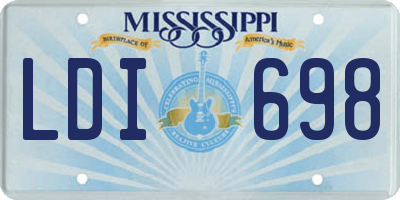 MS license plate LDI698