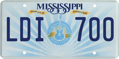 MS license plate LDI700