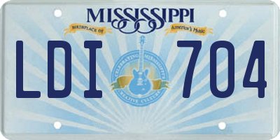MS license plate LDI704