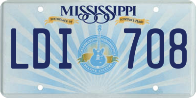 MS license plate LDI708