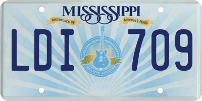 MS license plate LDI709