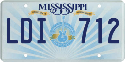 MS license plate LDI712