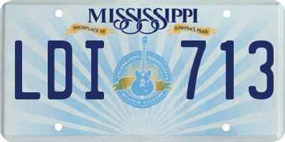 MS license plate LDI713