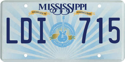 MS license plate LDI715