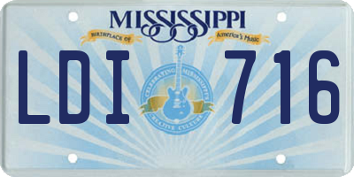 MS license plate LDI716