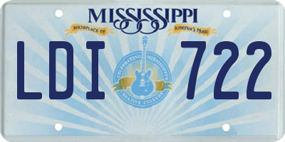 MS license plate LDI722