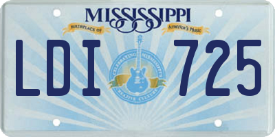 MS license plate LDI725