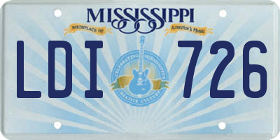 MS license plate LDI726