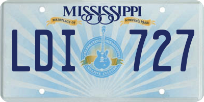 MS license plate LDI727