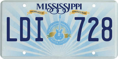 MS license plate LDI728