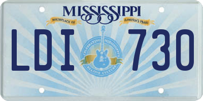 MS license plate LDI730