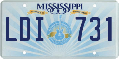 MS license plate LDI731