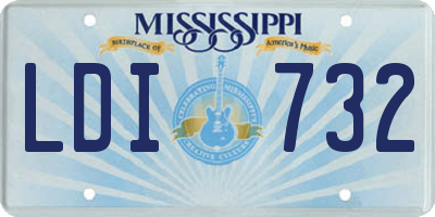 MS license plate LDI732