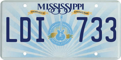 MS license plate LDI733