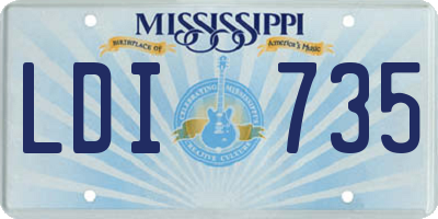 MS license plate LDI735