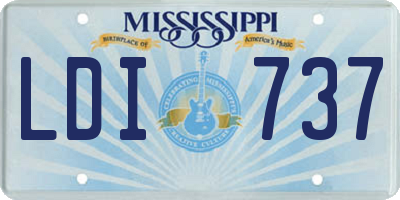 MS license plate LDI737