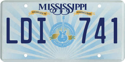 MS license plate LDI741