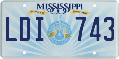 MS license plate LDI743