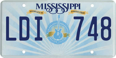 MS license plate LDI748