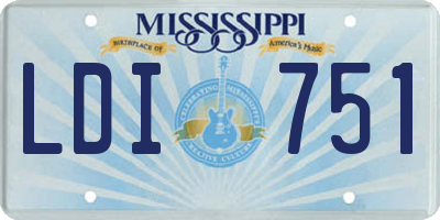 MS license plate LDI751