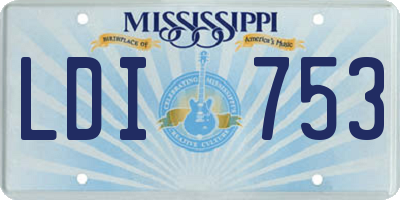 MS license plate LDI753