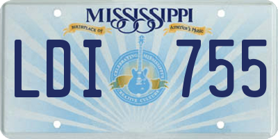 MS license plate LDI755