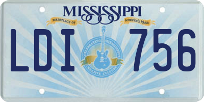 MS license plate LDI756
