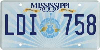 MS license plate LDI758