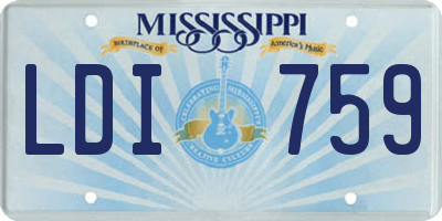 MS license plate LDI759