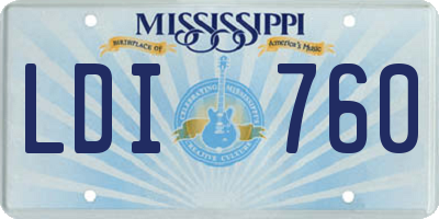 MS license plate LDI760