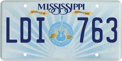 MS license plate LDI763