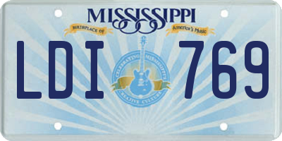 MS license plate LDI769