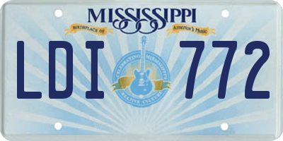 MS license plate LDI772
