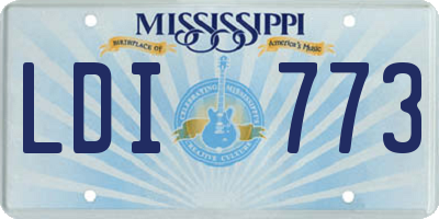 MS license plate LDI773