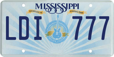 MS license plate LDI777