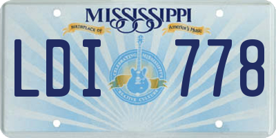MS license plate LDI778