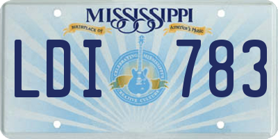 MS license plate LDI783
