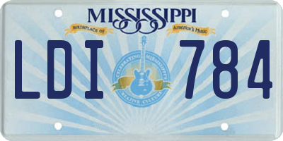 MS license plate LDI784