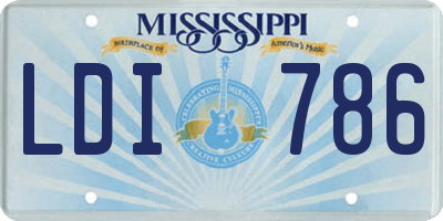 MS license plate LDI786