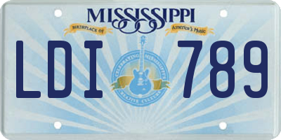 MS license plate LDI789