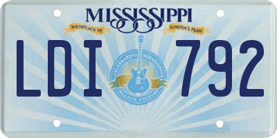 MS license plate LDI792