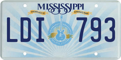 MS license plate LDI793