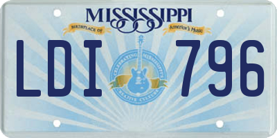 MS license plate LDI796